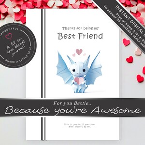 Niedlicher Drache bester Freund Geschenkidee für Geburtstage und emotionale Unterstützung mit nachdenklichen Zitaten druckbares Geschenk für Erinnerungen Nachrichten und Liebe