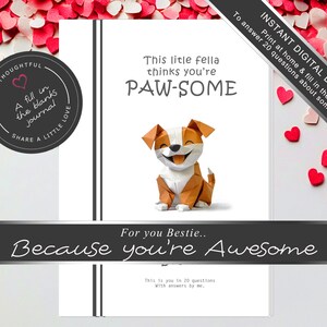 Schattige puppy beste vriend Cadeau-idee voor verjaardagen en emotionele steun met doordachte citaten afdrukbaar cadeau voor herinneringen, berichten en liefde
