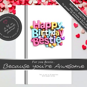 Niedliches lustiges bester Freund Geschenkidee für Geburtstage und emotionale Unterstützung mit nachdenklichen Zitaten druckbares Geschenk für Erinnerungen Nachrichten und Liebe