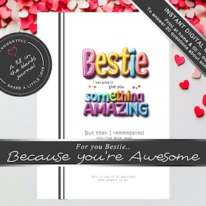 Süßes lustiges Geschenk für den besten Freund, Last Minute Geschenk für Geburtstage & emotionale Unterstützung mit nachdenklichen Zitaten druckbares Geschenk, ganz über Sie