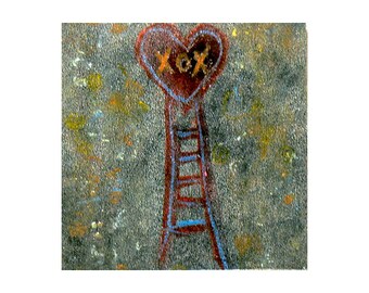 True Romance - Heart Art - Unique Mini Wall Art - Mixed Media Assemblage - Celebratory - Valentine - Love Note - Wedding Art