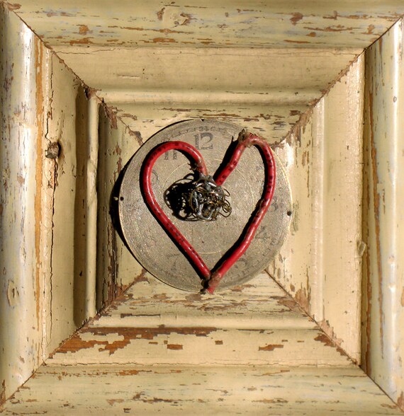 Art & Collectibles Other Assemblage Heart Art Mixed Media Vintage Wood ...
