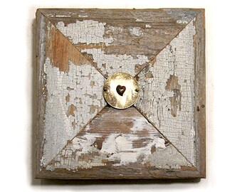 X Marks the Spot - Heart Art - Valentine Art - Mixed Media  Vintage Wood  Collage - Celebratory - Minimalist -  Assemblage Art - Wall Art