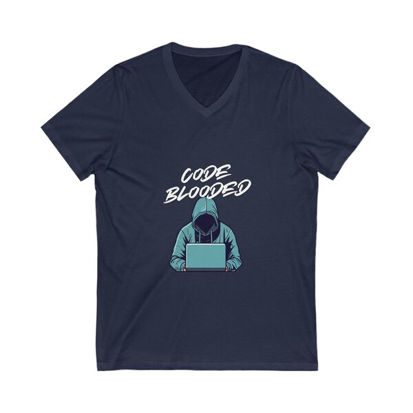 Computer Programmer T-Shirt, Womens V-Neck, Mens V-Neck, Funny Work T-Shirt - Code Blooded Shirt