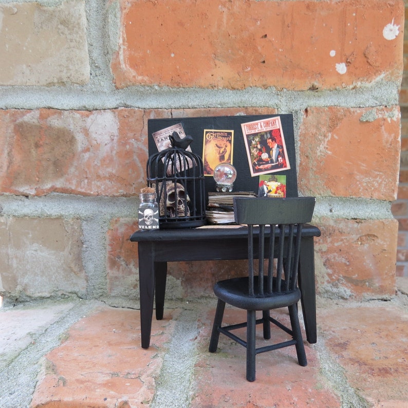 Miniature Wizard Magician Conjurer Desk Chair Handmade 1 12 Scale Dollhouse