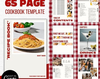 Plantilla de libro de cocina, plantilla de recetas, libro de cocina, libro de cocina de inspiración mediterránea