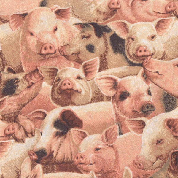 Pigs All Over Fabric 1 Yard