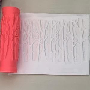 Rodillo de textura de bosque para arcilla polimérica / textura de impresión de árboles