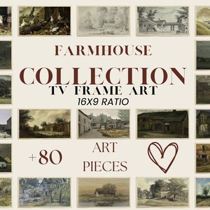 samsung frame tv art set of +80 | Farmhouse frame tv art | vintage landscape paintings | farmhouse art for frame tv art | digital art