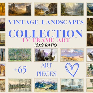 Samsung frame tv art set of +65 | Landscape frame tv art | vintage landscape paintings | Landscape art for frame tv art | digital art