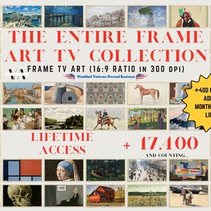 Samsung Frame TV Art Set of +17,400 | Complete Collection | Vintage & Famous Art | Digital Frame TV Art Download for Unique Home Décor