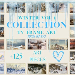 Samsung frame tv art set of +125 | Winter frame tv art | vintage Winter paintings | Vintage Winter art for frame tv art