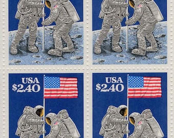 USA Apollo Moon Landing, Sheet of 20,  2.40 US Postage Stamps, Scott# 2419, Space Exploration Collectible, NASA Astronauts