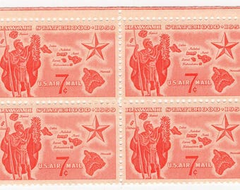 Hawaii | Vintage 1959 Statehood 7 Cent Postage Stamp | Scott #C55 Unused / Mint Condition | Lot of 48, Hawaiian Islands