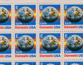 100 Earth Domestic E 25 cents Postage Stamps, Space Exploration Gift, Earth Day, Scott# 2277