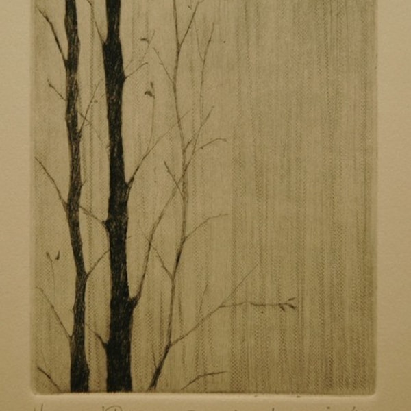 Pouring Rain - Original drypoint