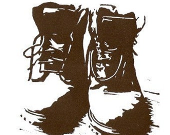 Workboots - Original Linoprint