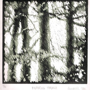 Filtrar - Original impresión de Woodblock de reducción