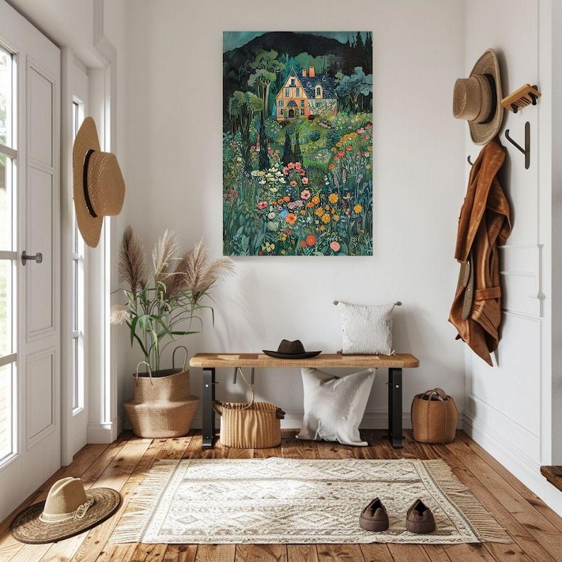 Secret Summer Garden with Wildflowers and Whimsical Home