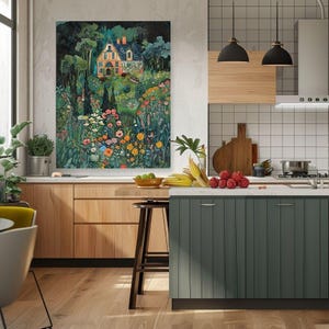 Secret Summer Garden with Wildflowers and Whimsical Home