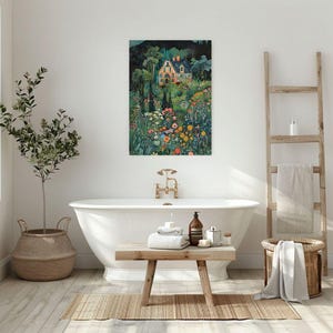 Secret Summer Garden with Wildflowers and Whimsical Home
