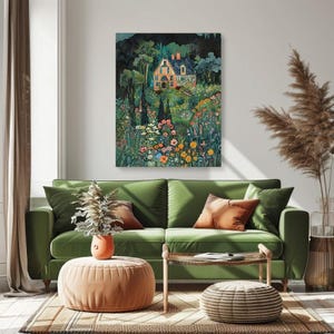 Secret Summer Garden with Wildflowers and Whimsical Home