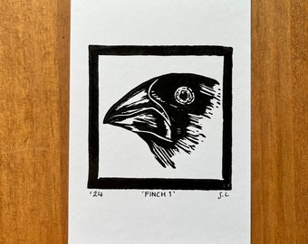 Impression linogravure Finch