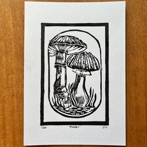 Fungi Linocut Print