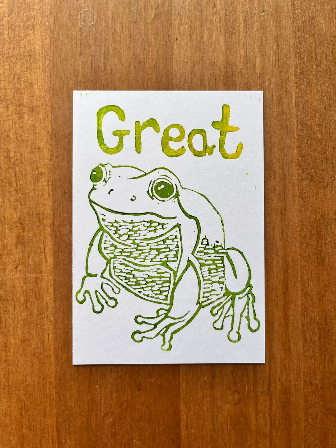 Frog Linocut Print - Etsy