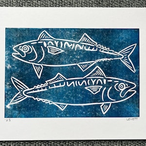 Fish Linocut Print