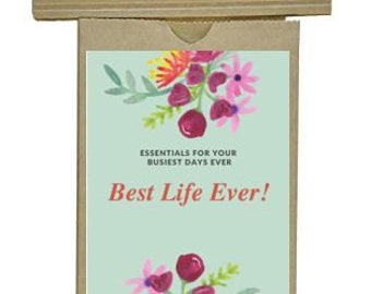 Vintage Flowers Best Life Ever Gift Bags, Best Life Ever Gift Bags, JW Pioneer Gifts, SKE Gifts, Tea Party Gift Bags, Turquoise Bags