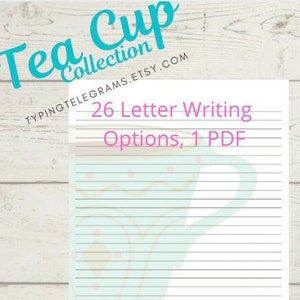 26 JW Tea Cup Letter Writing Pages, JW Cute Letter Writing Printable Service Supplies JW Service Supplies Pioneer Gift jw tea cup presentes