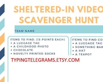 Shelter In Scavenger Hunt, Indoor Scavenger Hunt, Scavenger Hunt For Adults Teens, Indoor Kid Activities, Winter Scavenger Hunt Quarantine