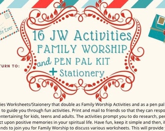 16 JW Family Worship JW Pen Pal Stationery, Best Life Ever Stationery, JW Zoom, Best Life Ever Jw Pioneer Gifts Jw kids Jw Powerful by Faith