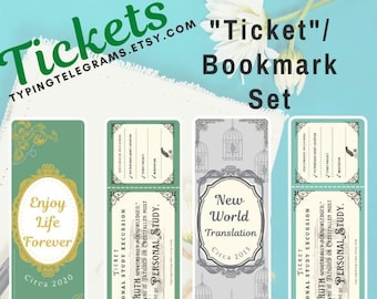JW Vintage Book Spine Personal Study Tickets Bookmarks Ministry Gifts JW Pioneer Gifts jw brothers Gift Best Life Ever Gifts jw kids gifts