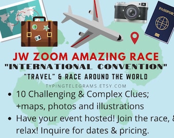 JW Amazing Race International Convention JW Game Zoom Jw Missionary Impossible JW Family Worship Game Night Pioneer Gifts Jw Pioneer Game