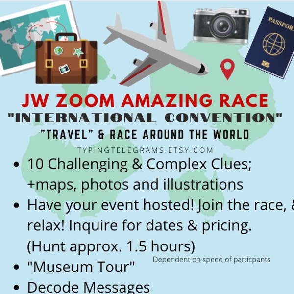 Convention internationale JW Amazing Race Jeu JW Zoom Jw Missionary Impossible Soirée de jeu culte JW en famille Cadeaux Pioneer Jeu JW Pioneer