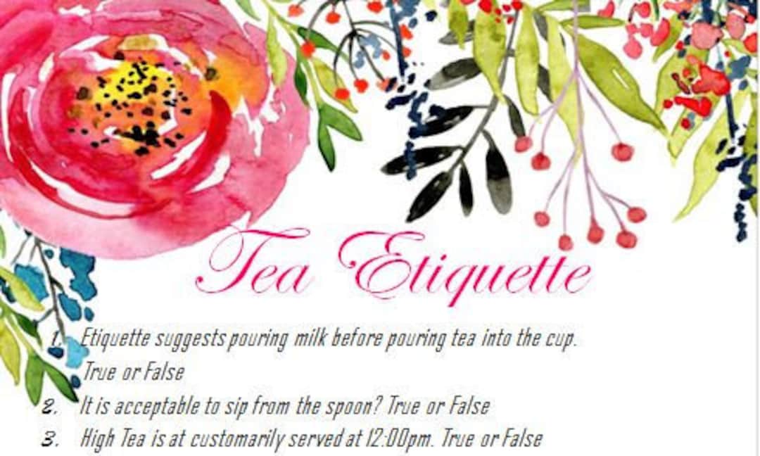 Tea Etiquette, Table Etiquette, Downton Abbey Tea Party Games