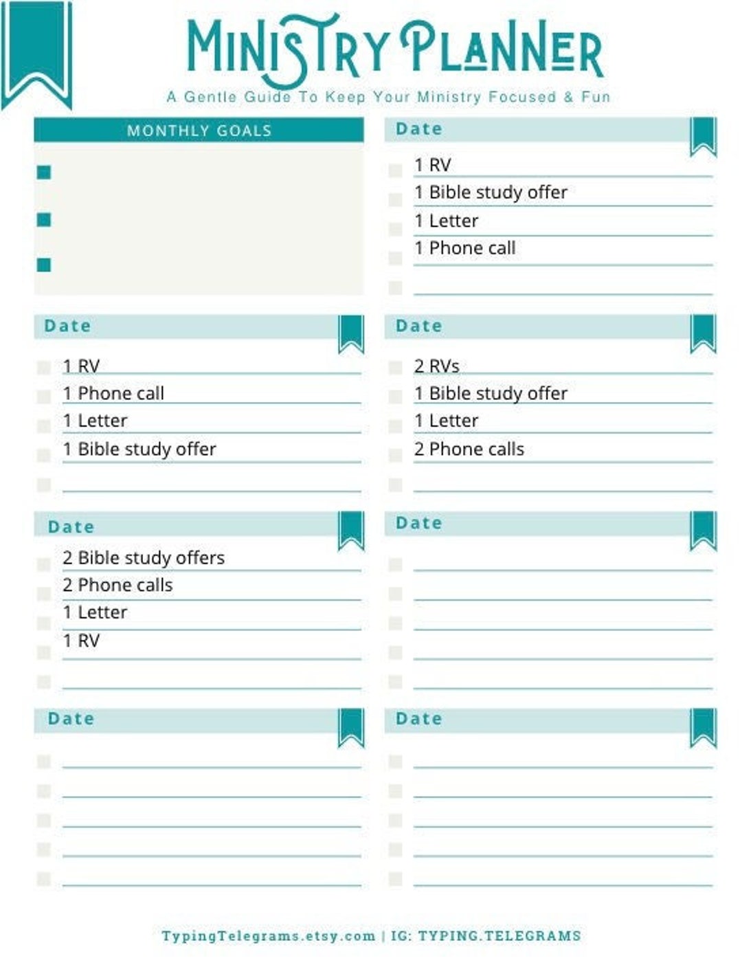 JW Ministry Planner JW Planner Telephone &amp; Letter Writing Zoom ...