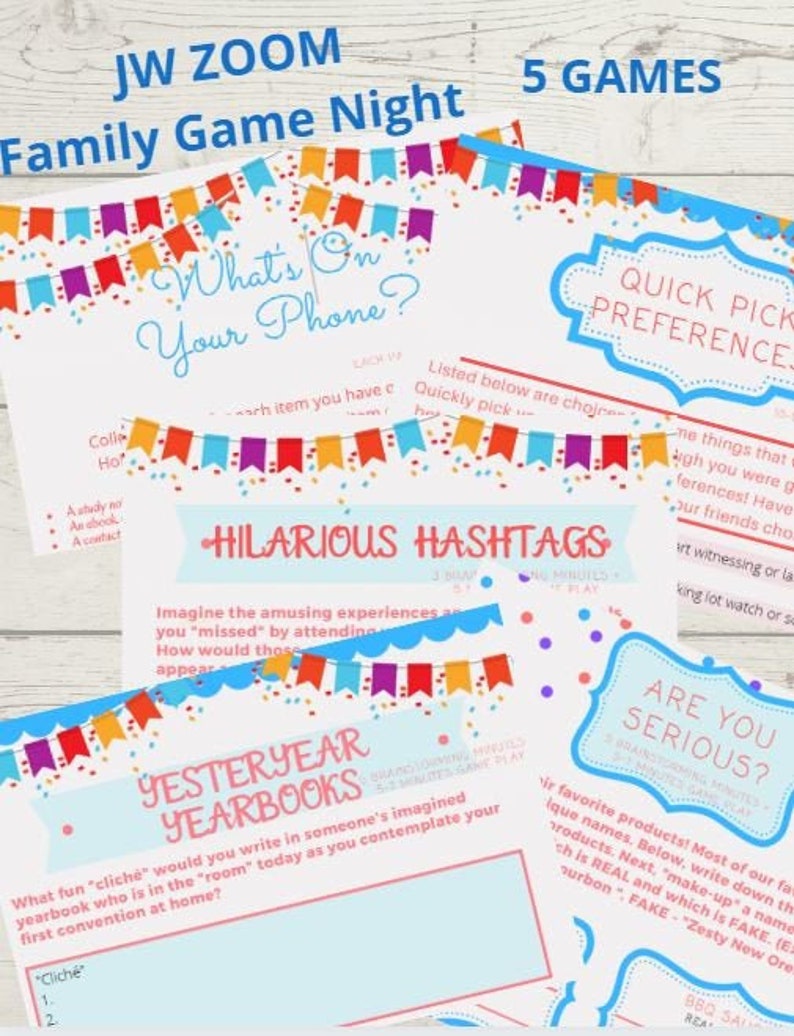 JW Family Games Night Zoom Games On Zoom Best Life Ever Etsy
