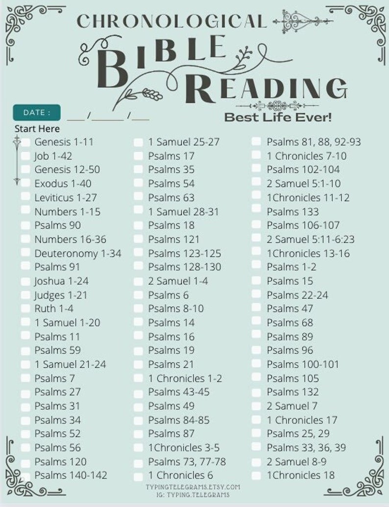 JW Bible Reading Schedule Chronological JW Planner JW Pioneer Gifts Best Life Ever Gifts Jw Family Worship Game Night Jw kids Jw Printable 画像 1