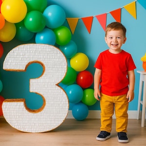 23” Large Number Three Pinata, Pinata for Kids, Girl Birthday Pinata, Party Decoration, Birthday Outfit, Birhtday Pinatas, Party Supply