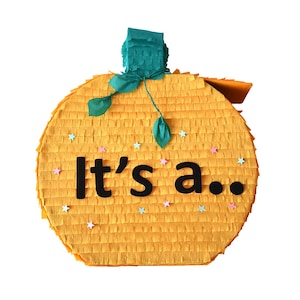 Pumpking Pinata for Baby Shower Party 16 x 16 x 4 inch, Gender Reveal Pinata Its a..., Baby Shower Pinata, Cute Pumpkin, Gender Party Game