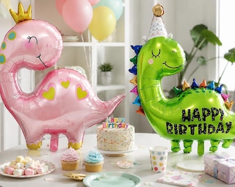 Ballon en aluminium rose dinosaure, décoration de fête dinosaure de 38 pouces, anniversaire fille thème pastel, 2 à 5 pièces