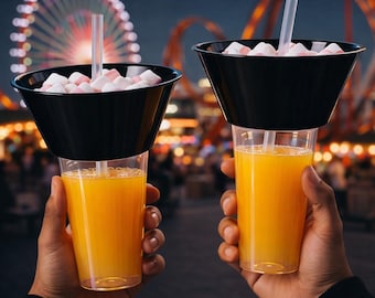 2-in-1 Snack and Drink Cup Sets, Stadium Party Tumblers, Disposable Bulk, 50-100pcs