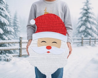 Piñata navideña de Papá Noel: decoración para fiestas y accesorios para fotos