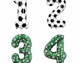 Soccer Number Balloon 40 Inch, Football Birthday Balloons, Sports Party Decor, 1pc