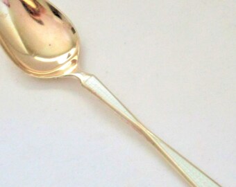 Marthinsen Spoon Sterling with Gold Wash Enamel Handle Norway Vintage Norwegian