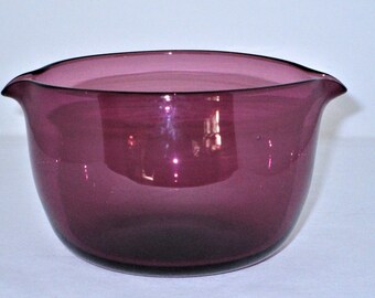 Purple Glass Bowl Amethyst Art Glass Small Blown Glass Pouring Spouts Vintage