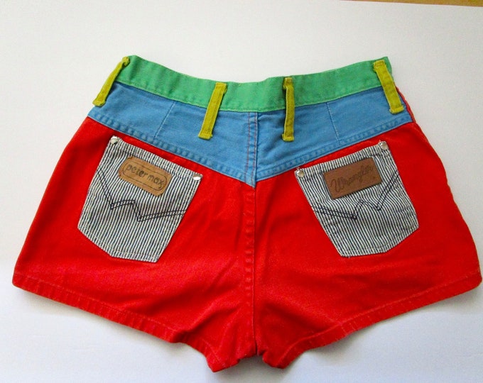 Peter Max Hotpants Wrangler 1960's Small Size 13/14 Vintage Hippe Boho